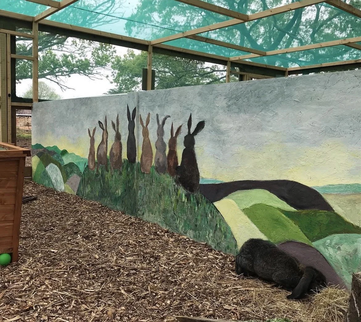 Rabbit Mural for Crimsham Farm CIC, 2021