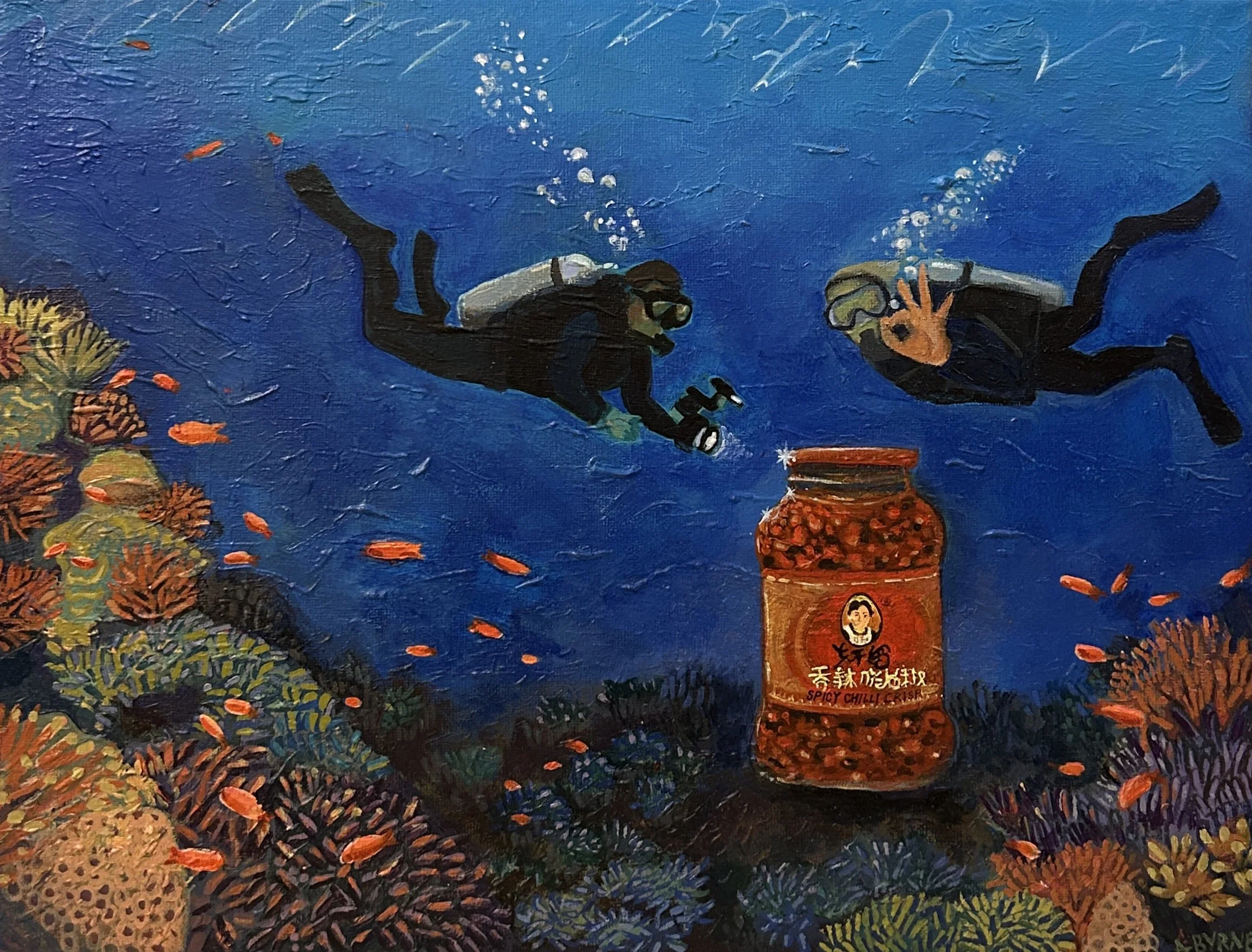 Birthday present commission - "Scuba Divers and Spicy Chilli Crisp" 2026