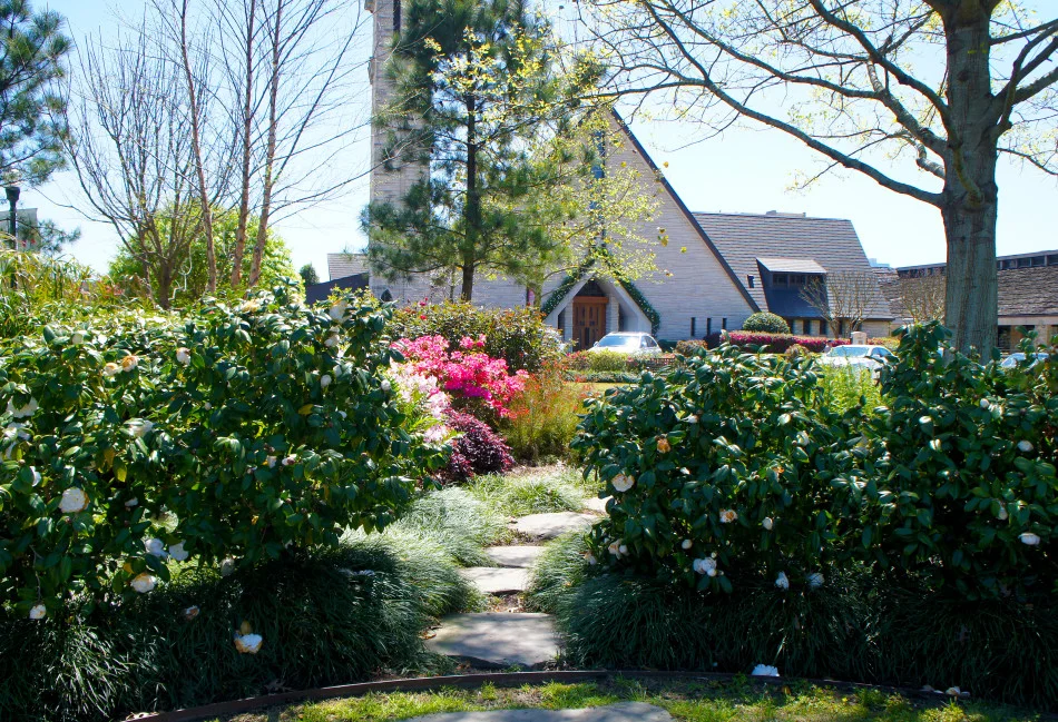 This private garden boasts an array of color and offers a tranquil setting for meditation and prayer.