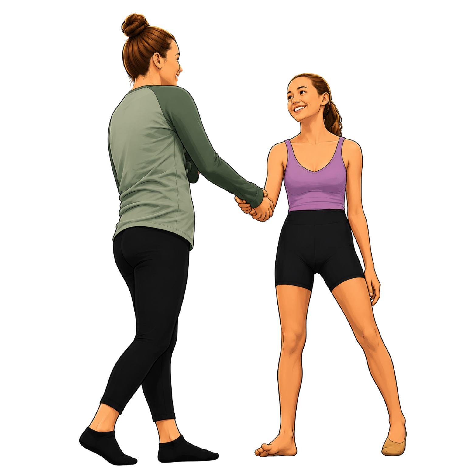 Dance coach welcoming a student to a private lesson at Coach V's Place in Farmington, MN.
