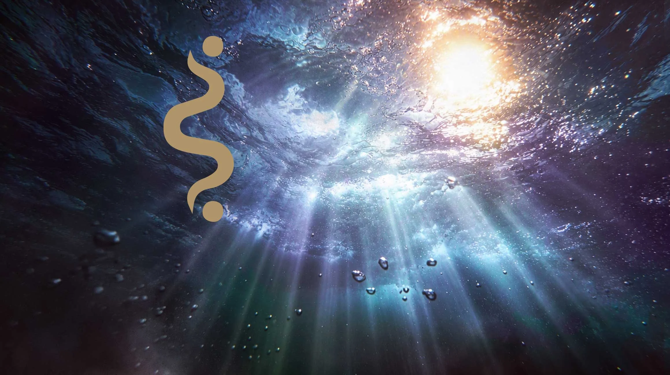 Visionäre Führung Shivarati – goldenes Symbol in Unterwasser-Lichtstrahlen, spirituelle Seelenarbeit Transformation Mülheim