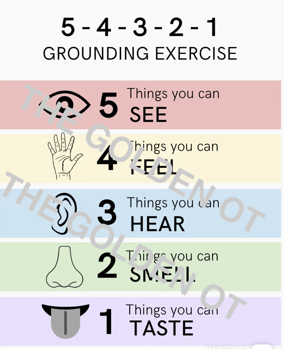 54321 Grounding Exercise Handout