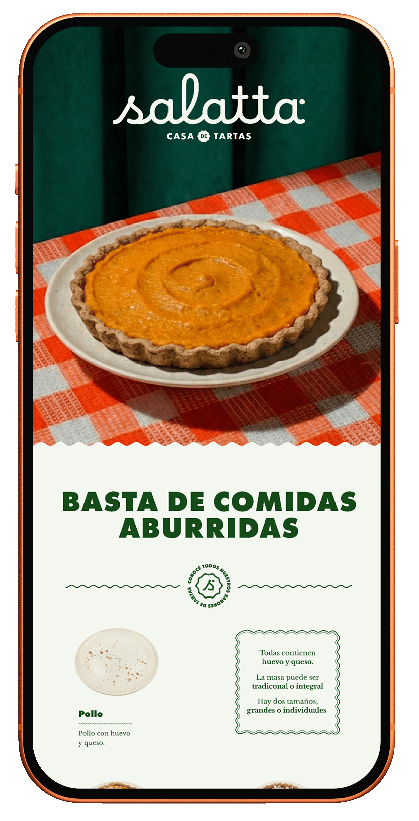 menú casa de tartas Mar del Plata
