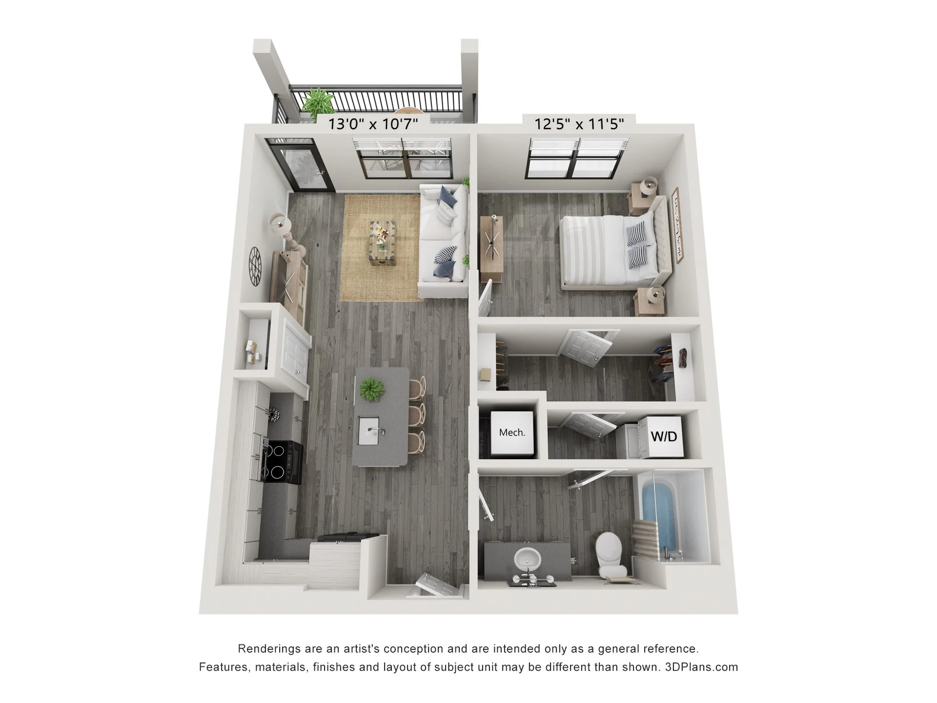 1C | 1 Bedroom 1 Bathroom | 731 SQFT