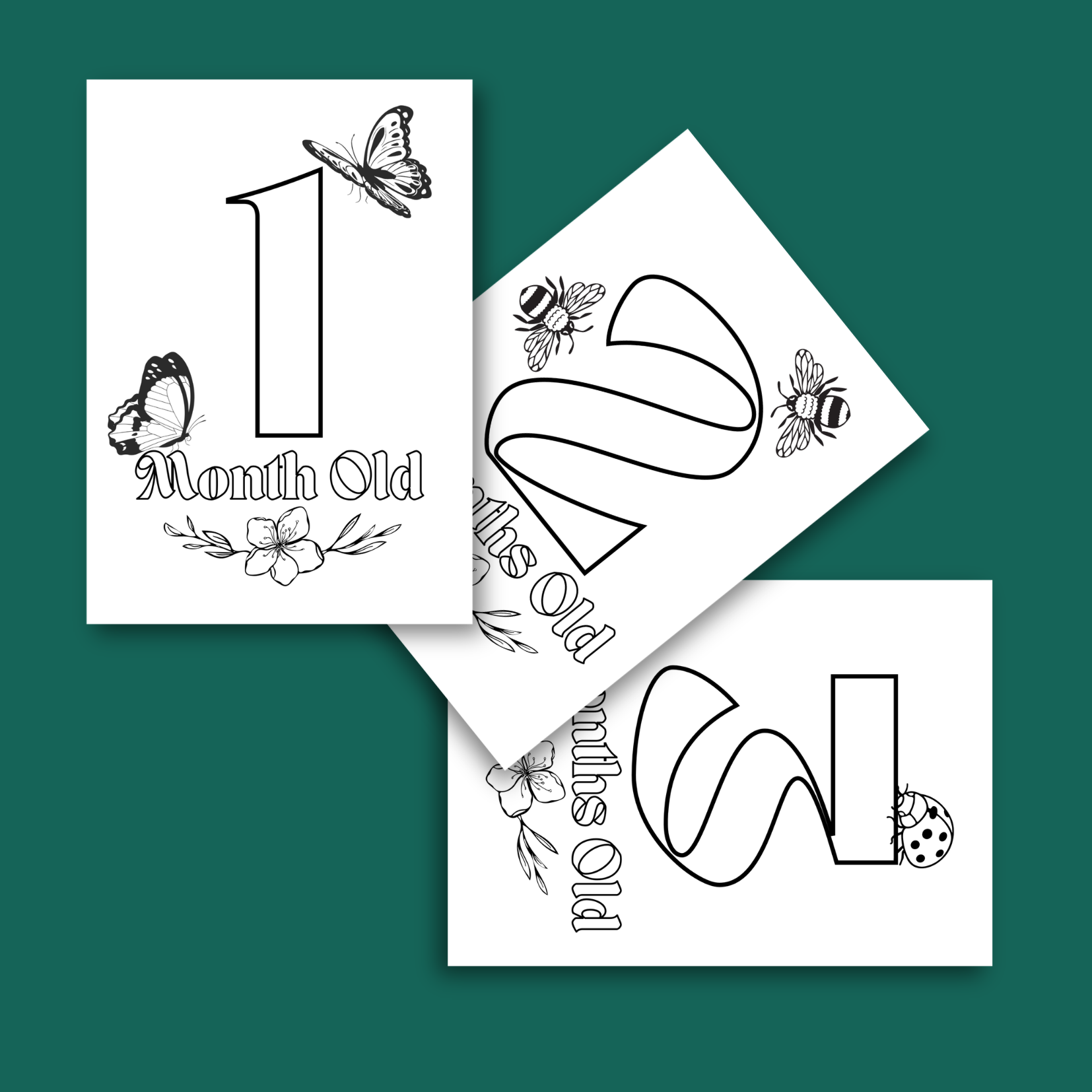 1-18 Month Colour-in Milestone Cards