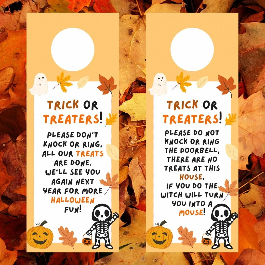 Halloween Trick Or Treat Door Hangers