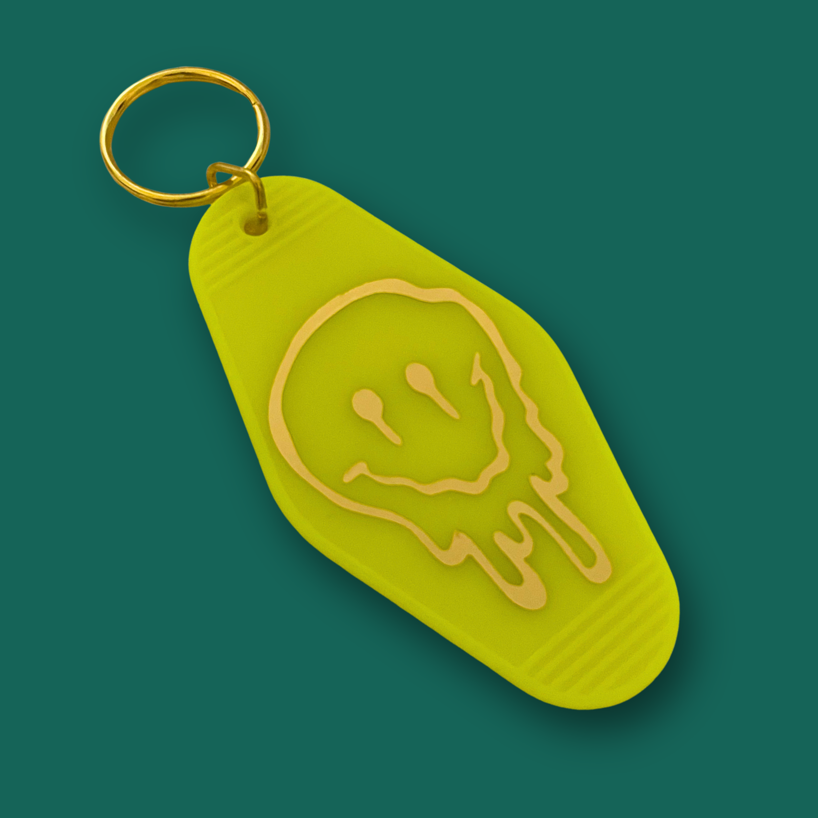Gold Smiley Keychain