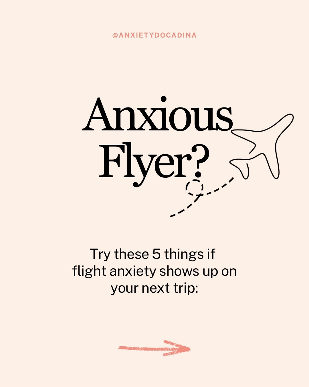Going on a trip soon? Flight anxiety is incredibly common, but it doesn&rsquo;t have to keep you from traveling or enjoying your vacation. Swipe for simple tools that can help you feel more prepared, grounded, and confident the next time you fly ✈️. 