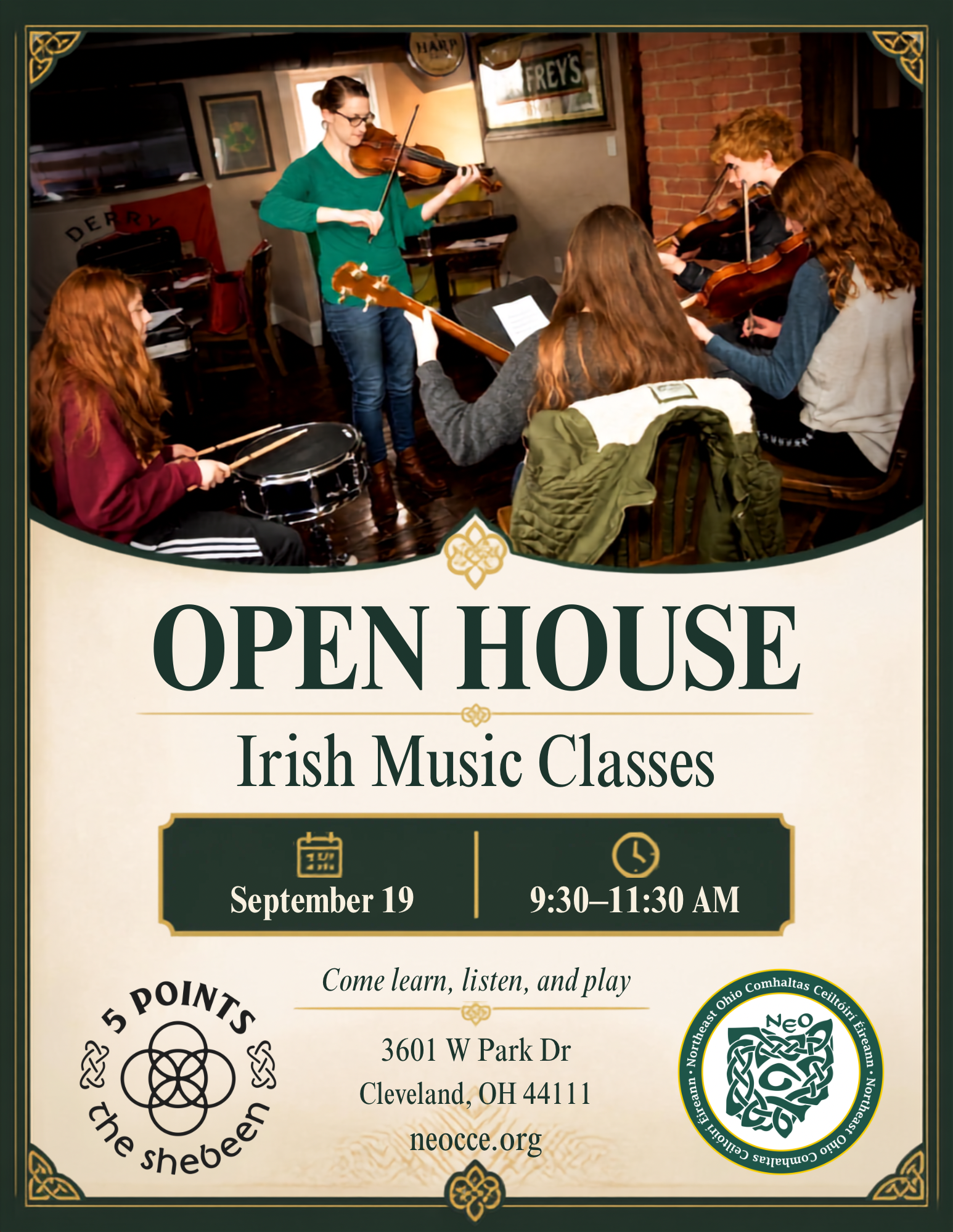 Open House for Irish Music Classes