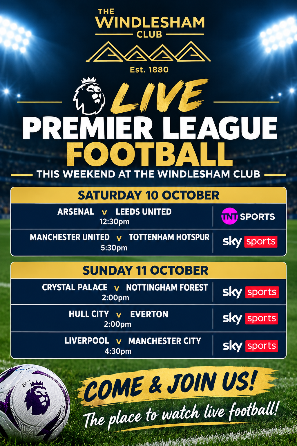 Live Football this Weekend!