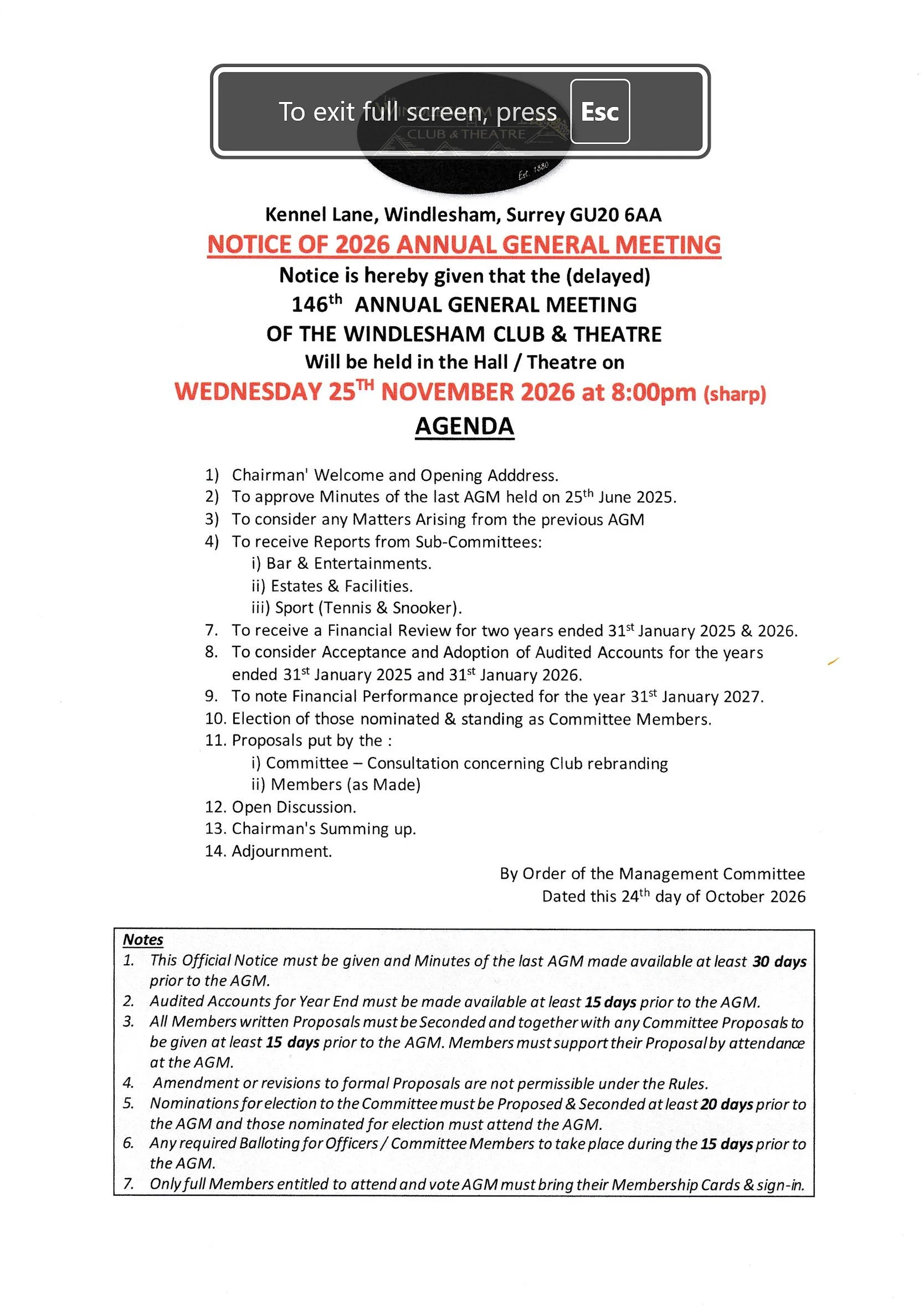 Notice of 2026 Annual General Meeting