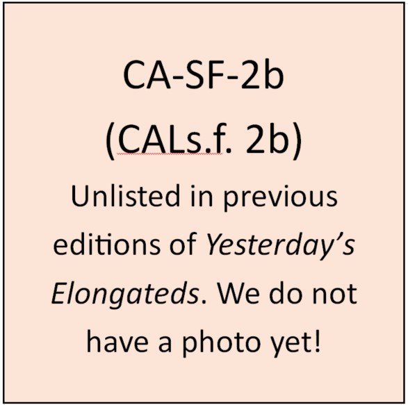 CA-SF-2b (unlisted): Horizontal with bead border, dash between beads.  Similar to CAL s.f 2a, except different curvature to words /SEAL ROCKS/.  Top of “S” of “Rocks” almost touches “H” of “House”, but is more centered between bottom legs of “H”, tha
