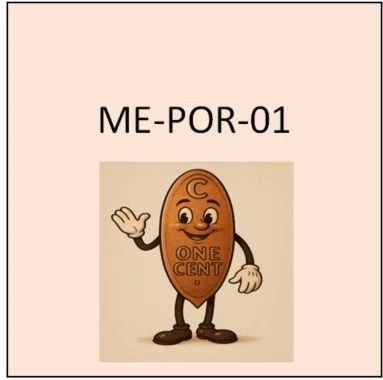 ME-POR-01 (unlisted): Vertical with No border.  Centered vertical on coin, but closer to bottom edge than to top edge, appears to be a staggered window lighthouse.  Running vertical up left side /PORTLAND MAINE/.  Centered at right side in one horizo