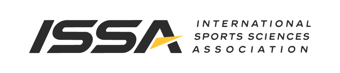 Logo of the International Sports Sciences Association with bold black text and a yellow checkmark.