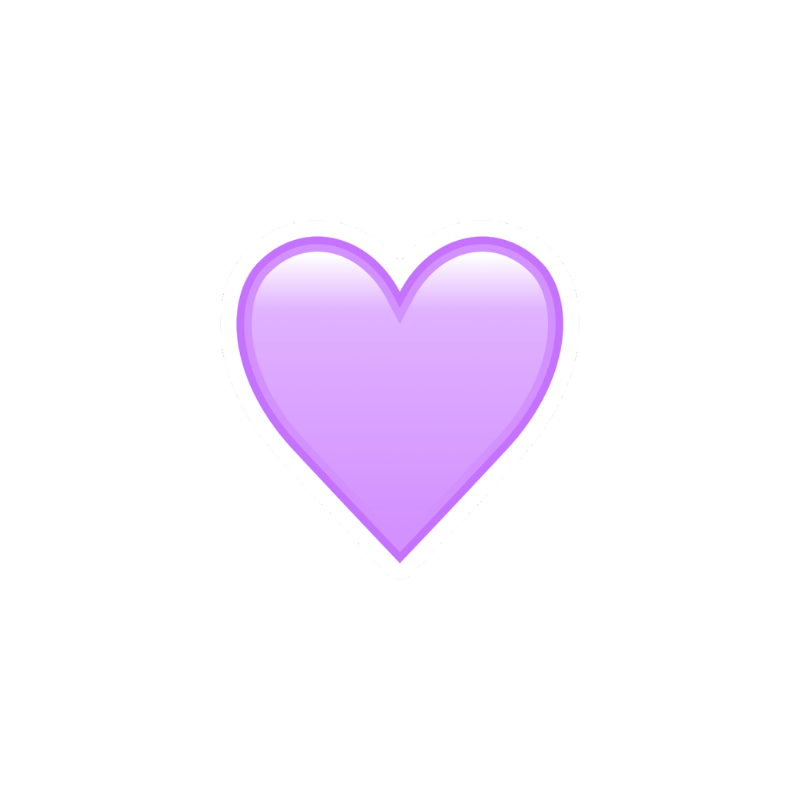 A purple heart with a white glow outline.