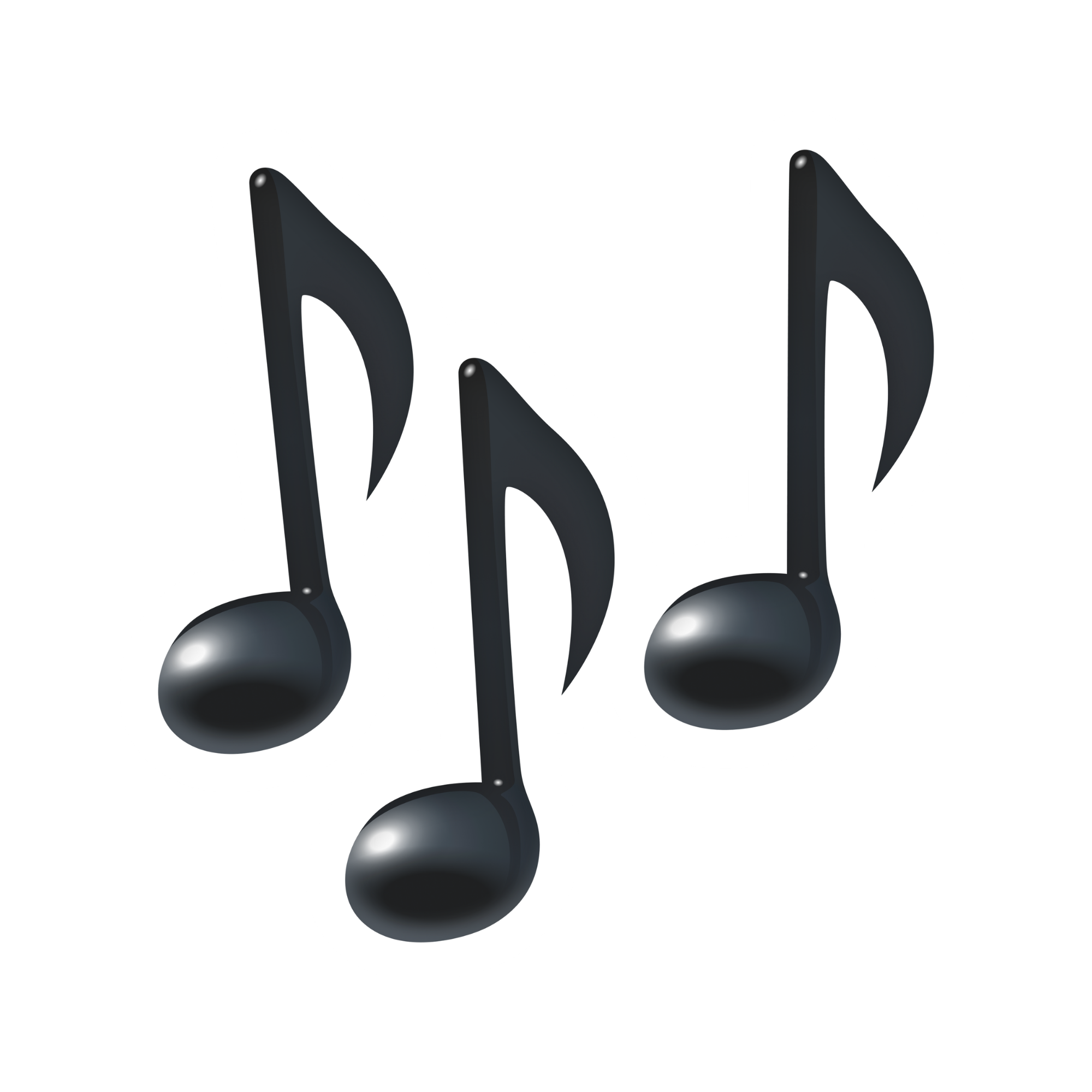 Close-up of black musical notes on a white background.
