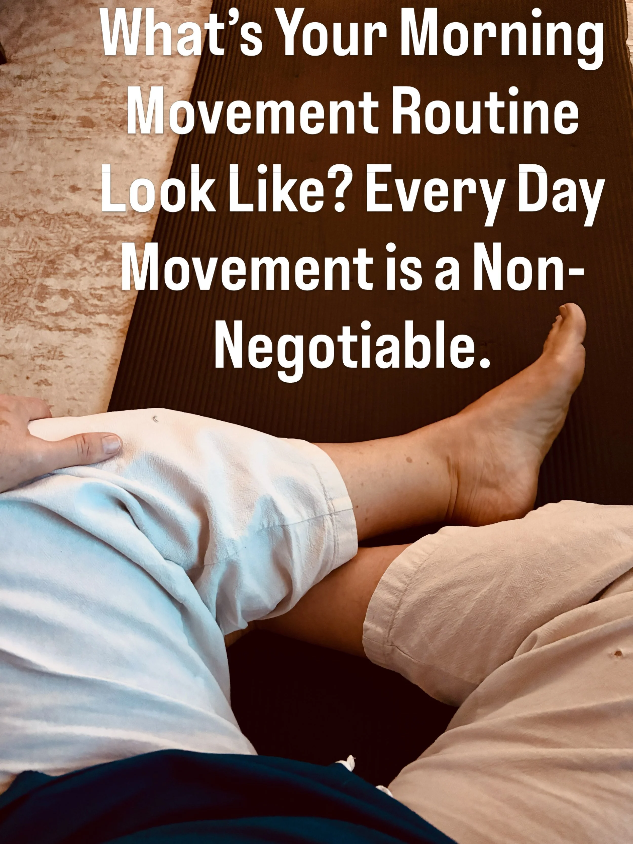 Warm the body up. Move in your bed before you hop out and make coffee. Gently stir your body from its slumber. Wake up your lymphatic, circulatory, and respiratory systems. Do ankle rolls and grasp them toward your chest. Rotate your neck three times