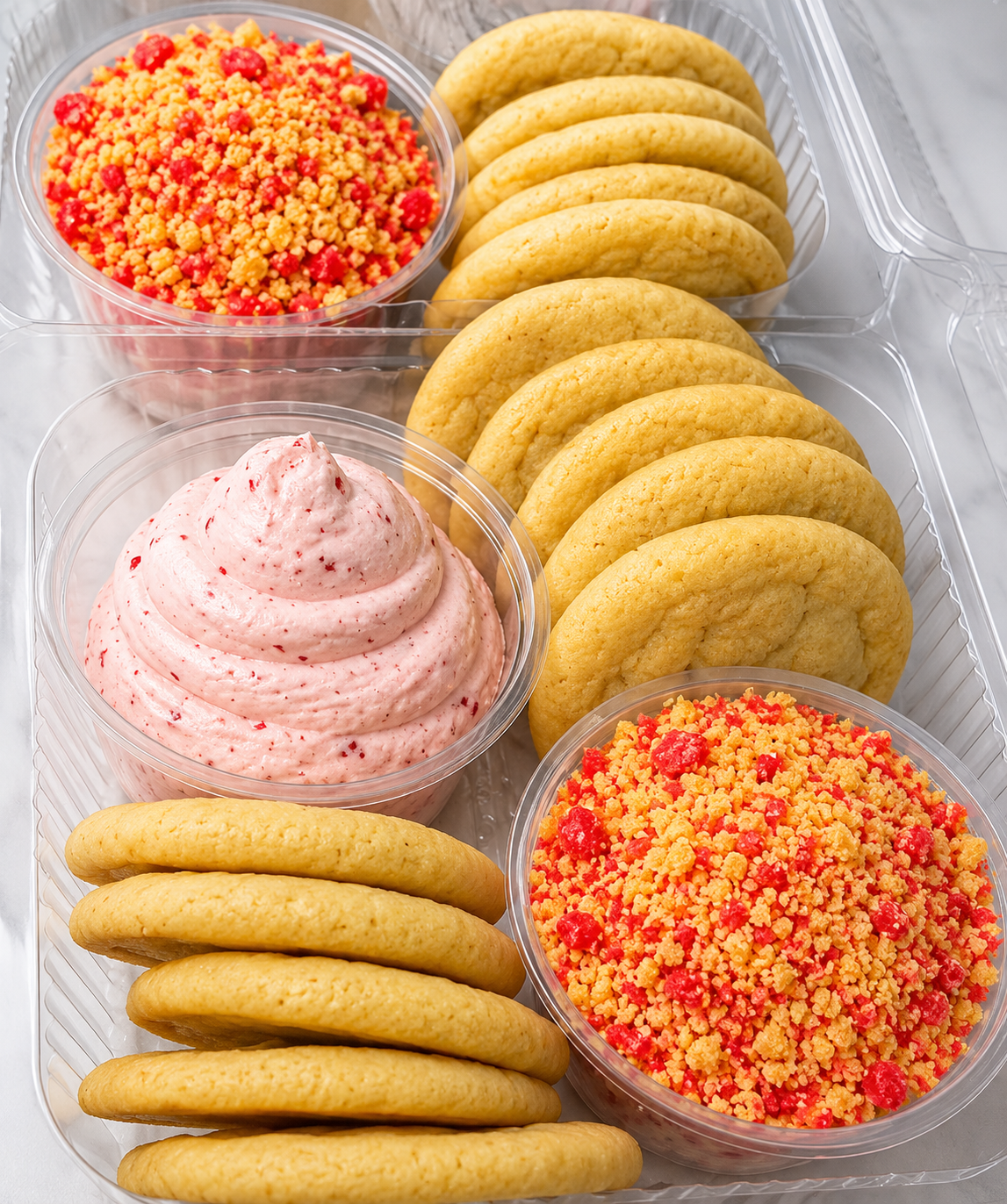 Strawberry Lemonade Cookies (Dunkaroos Style) with Strawberry Crunch)