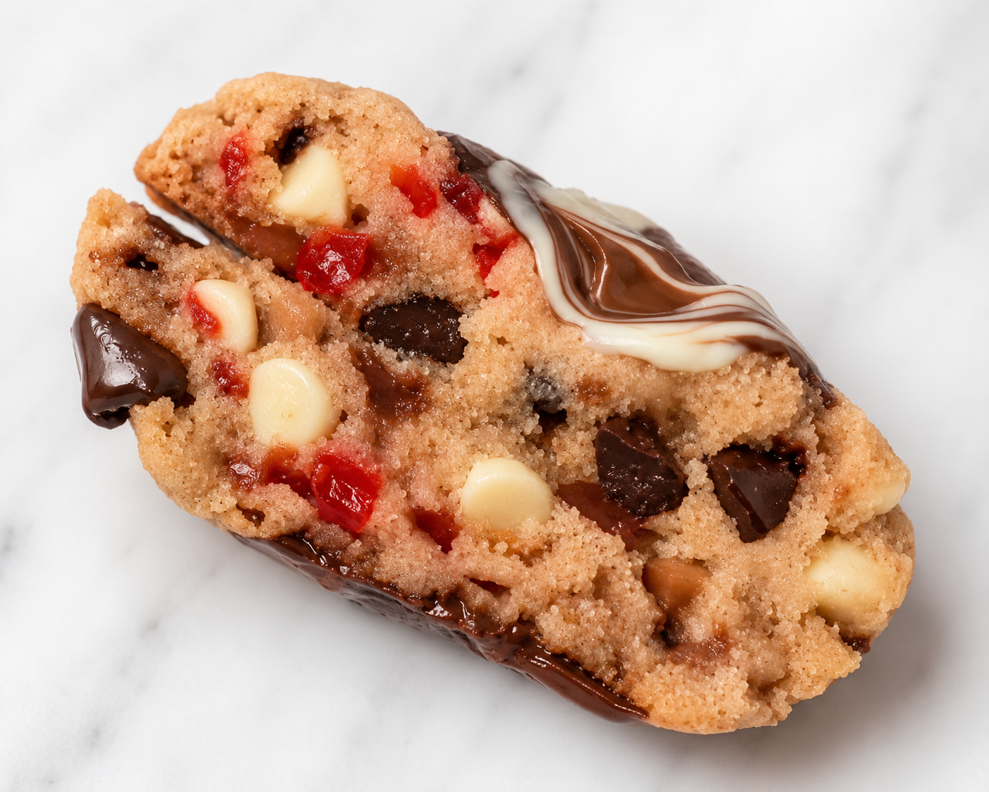 Maraschino Cherry Shortbread Cookies with White Semi-Sweet Chocolate Chips