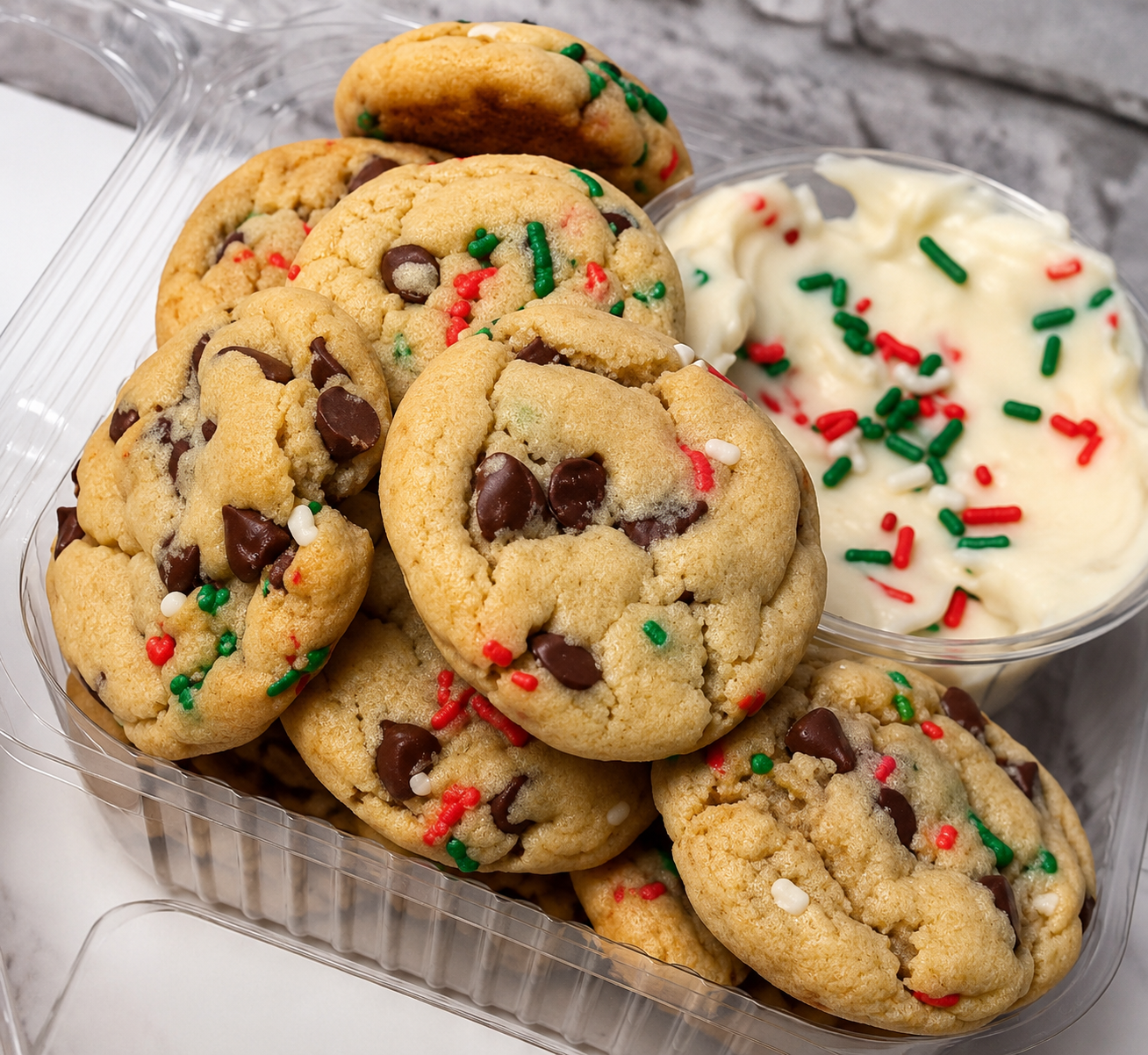 Christmas Sprinkle Chocolate Chip Cookies (Dunkaroos Style)