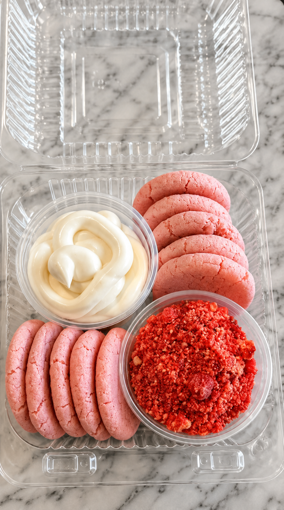 Strawberry Crunch Cookies with Cream Cheese Icing & Crunch Topping (Dunkaroos Style)