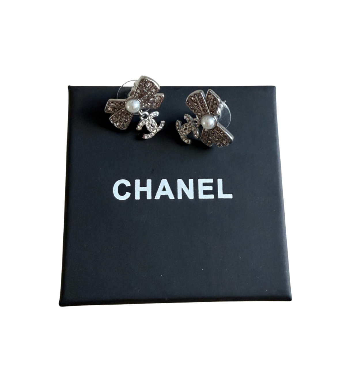 Chanel Pearl & CC Bow Earrings