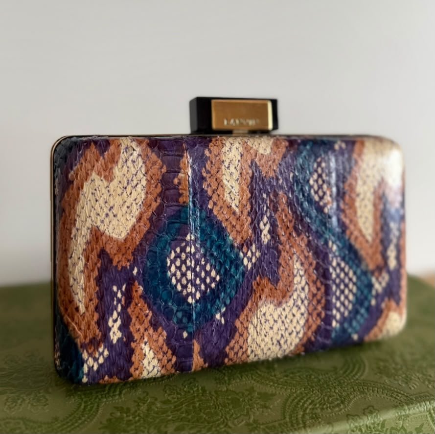 Lanvin Python Box Clutch