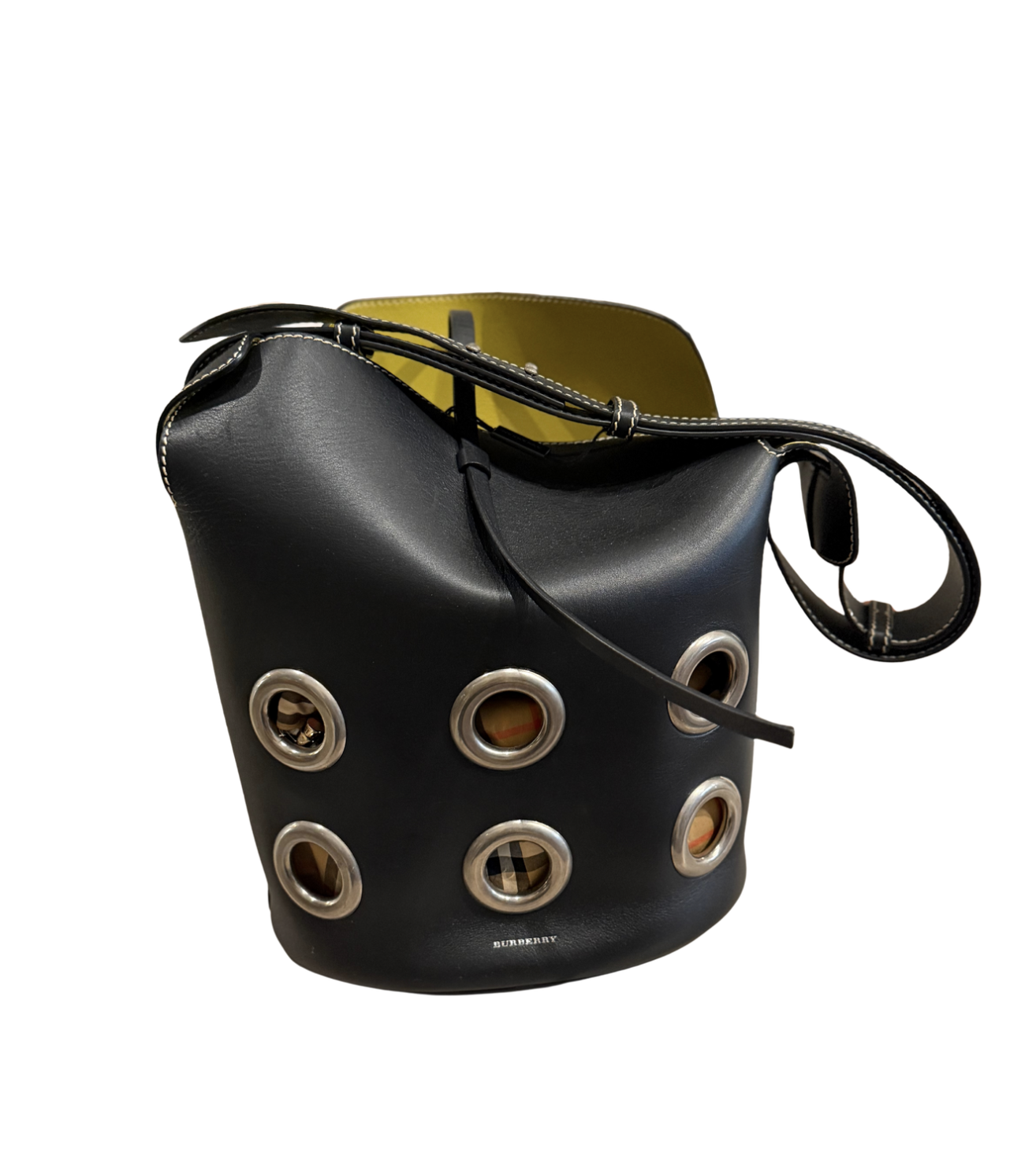 Burberry Leather Eyelet Bucket Bag