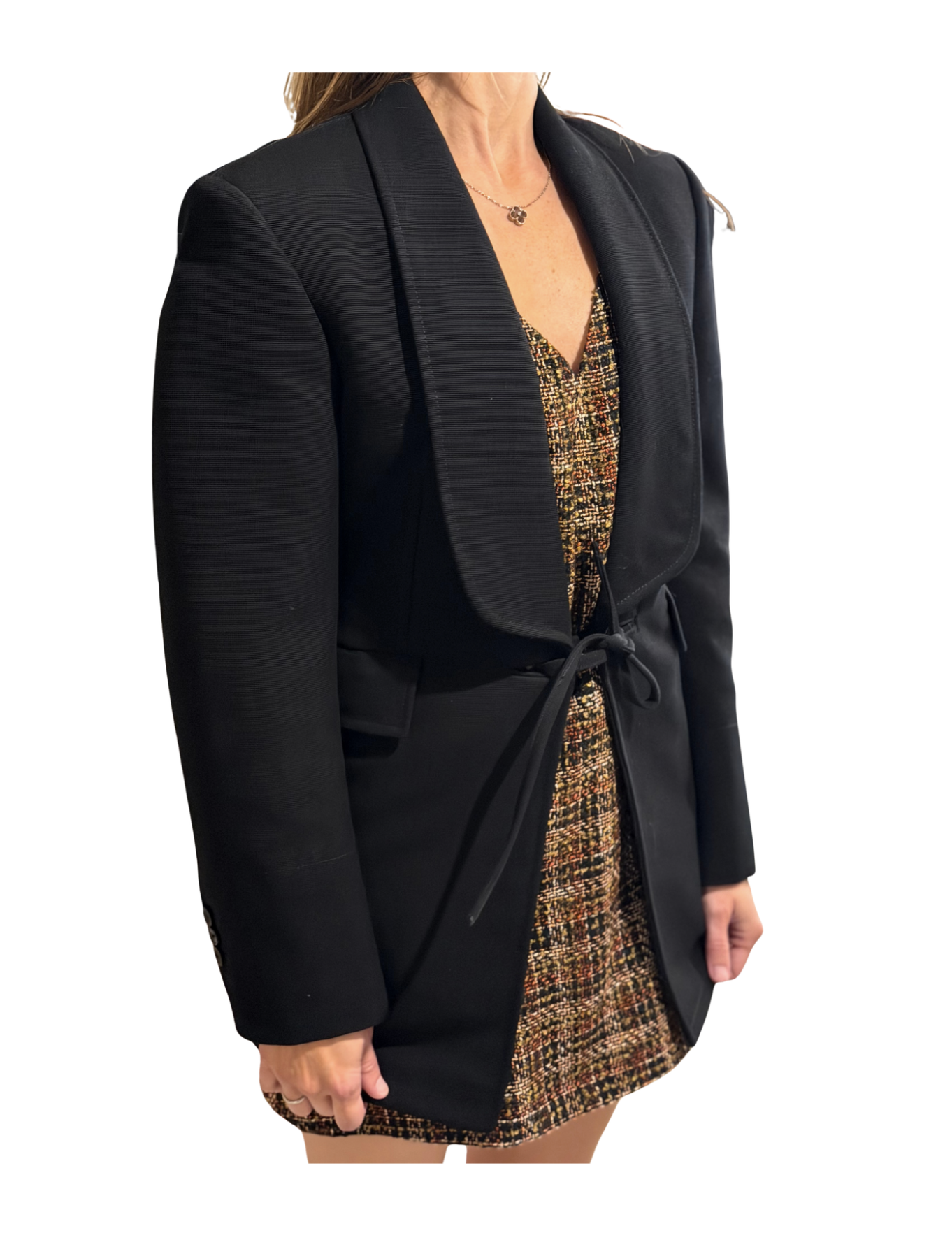 Bottega Veneta Black Tie-Waist Blazer