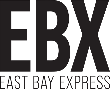 Logo for East Bay Express with the initials 'EBX' in large font above the words 'EAST BAY EXPRESS'