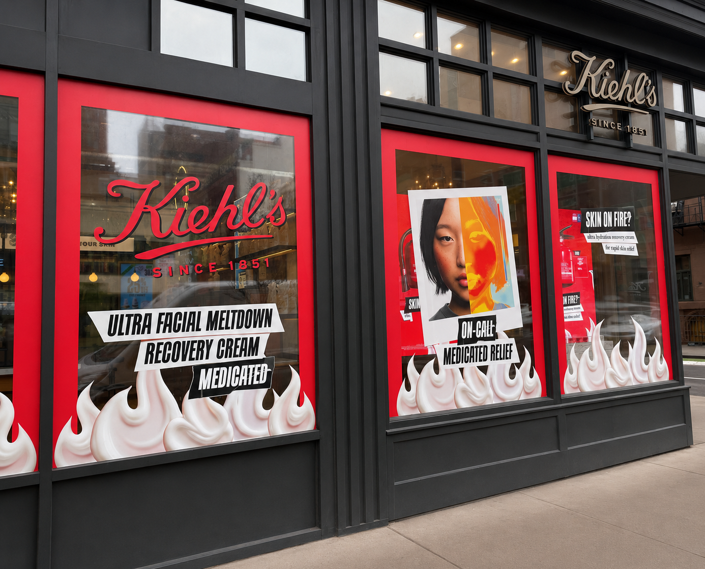 Kiehl's Ultra Facial Meltdown Recovery Cream flagship storefront render by Bolds Creative