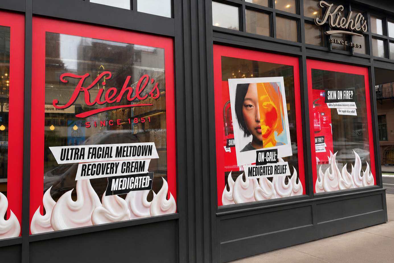 Kiehl's Ultra Facial Meltdown Recovery Cream flagship storefront render by Bolds Creative