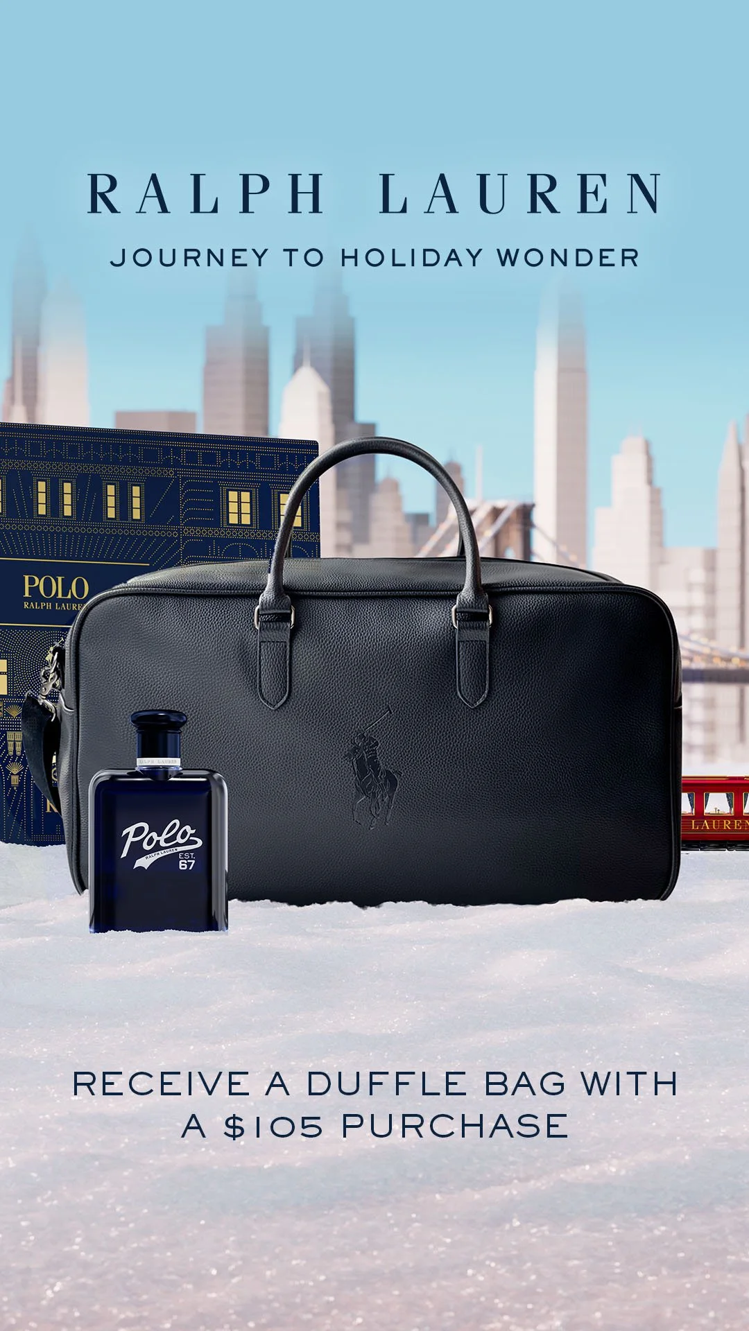 Ralph Lauren Fragrances Holiday Macy's duffle gift-with-purchase paid social ad by Bolds Creative