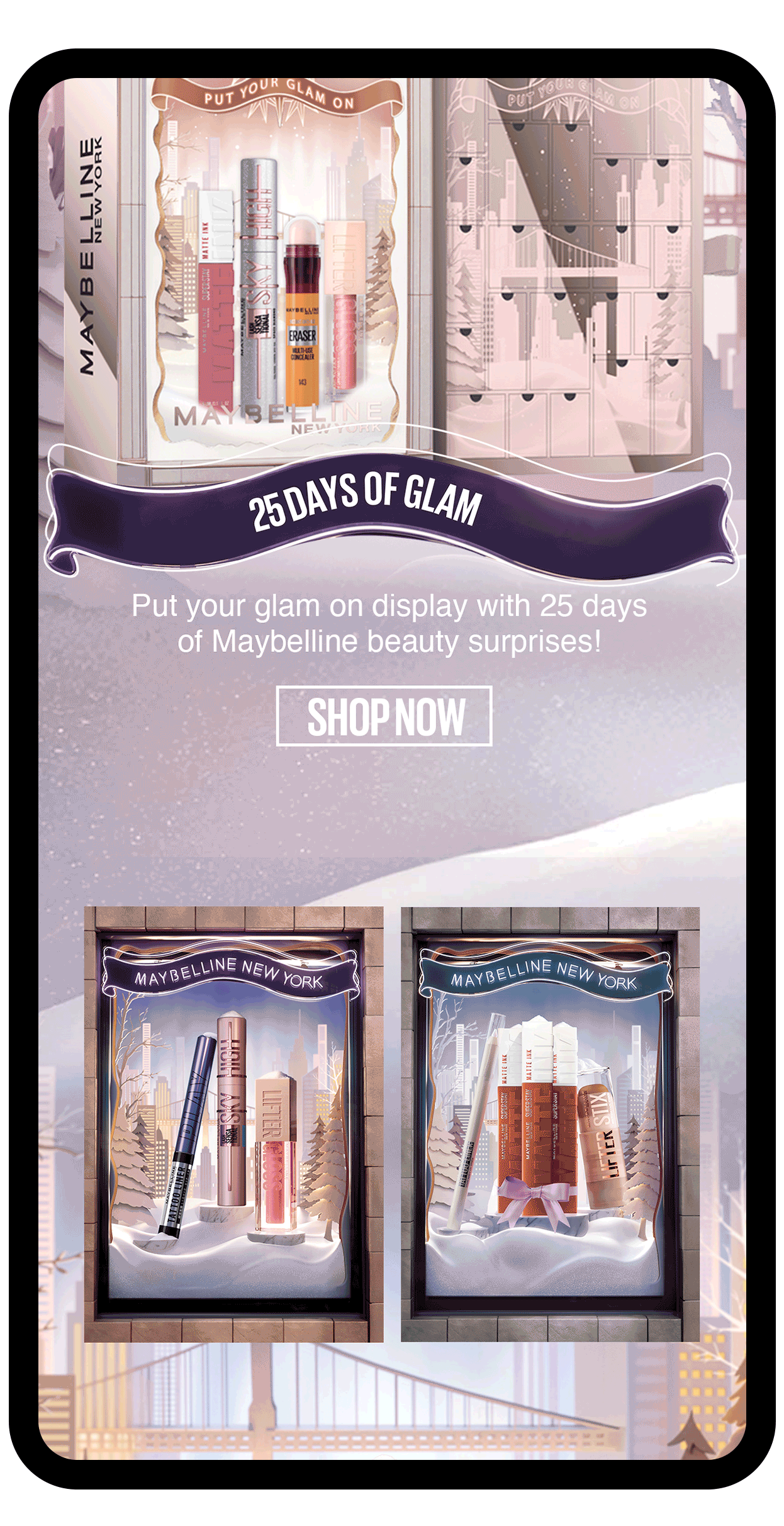 Maybelline Holiday animated mobile mockup, variant by Bolds Creative