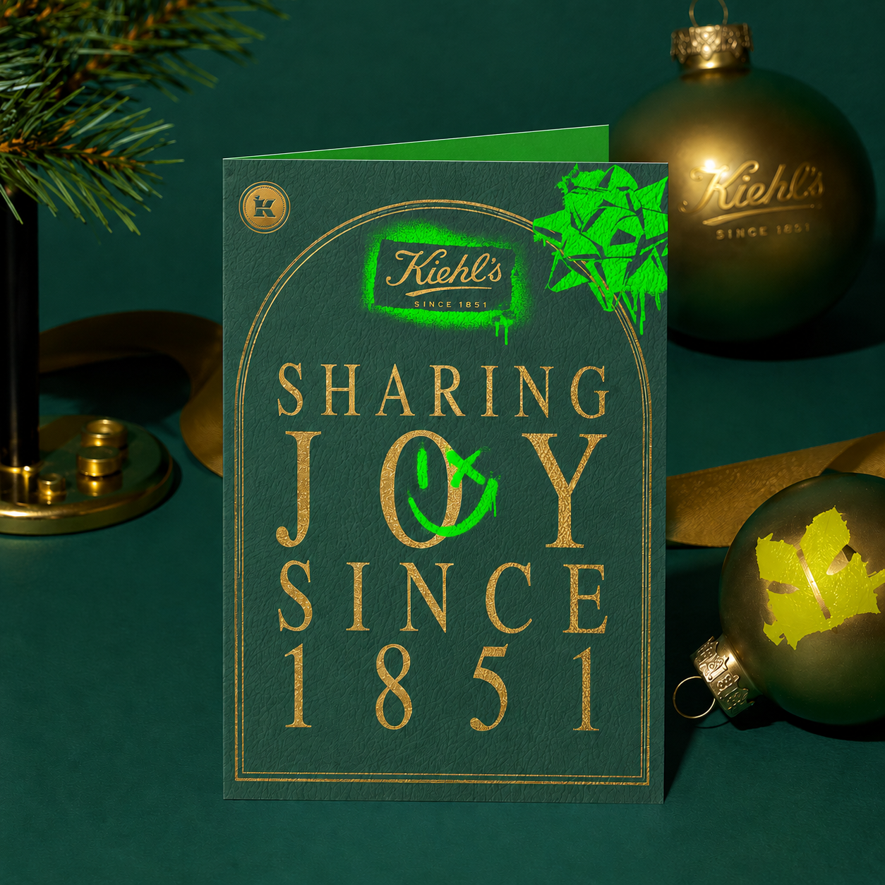 Kiehl's Holiday folding greeting card design by Bolds Creative