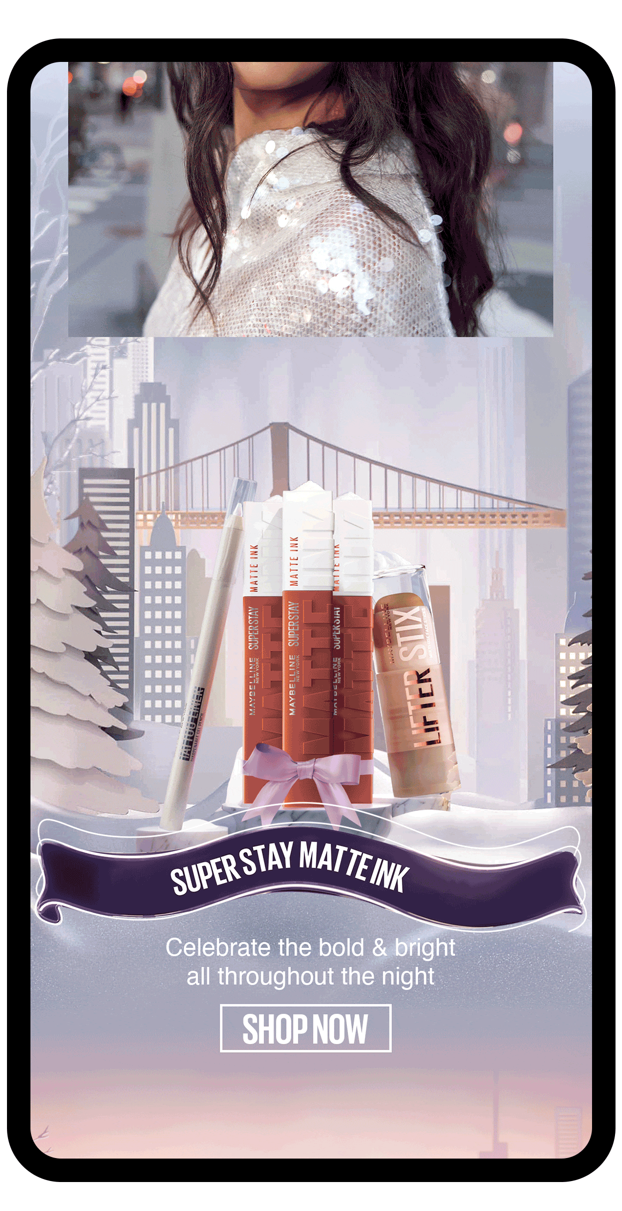 Maybelline Holiday animated mobile mockup, alternate by Bolds Creative