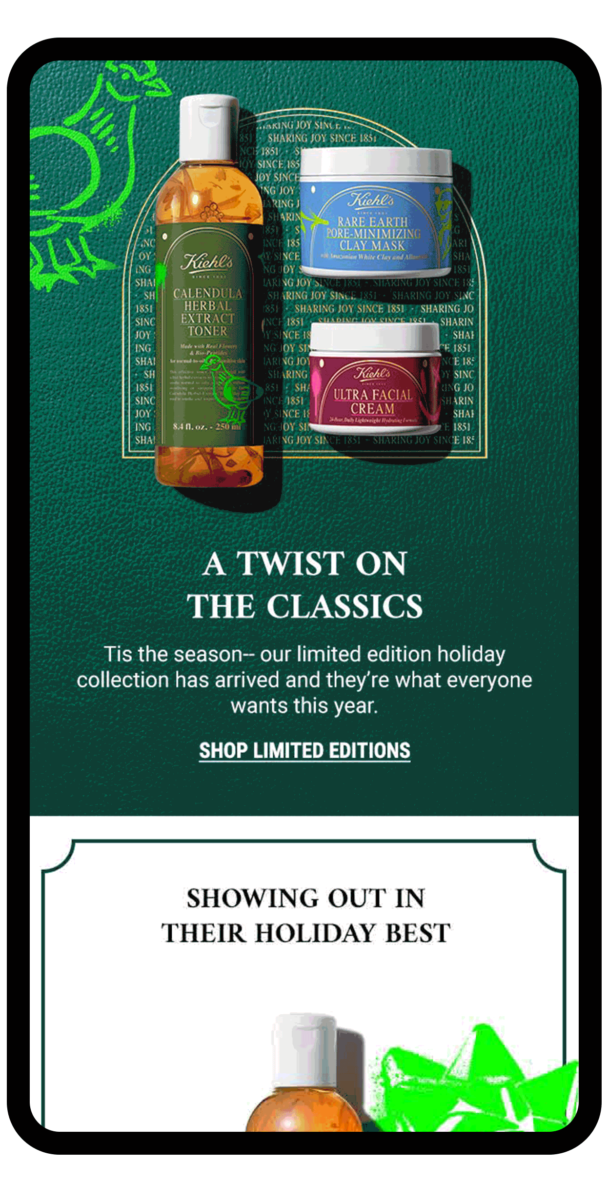 Kiehl's Holiday 2025 Email CRM Layout by Bolds Creative
