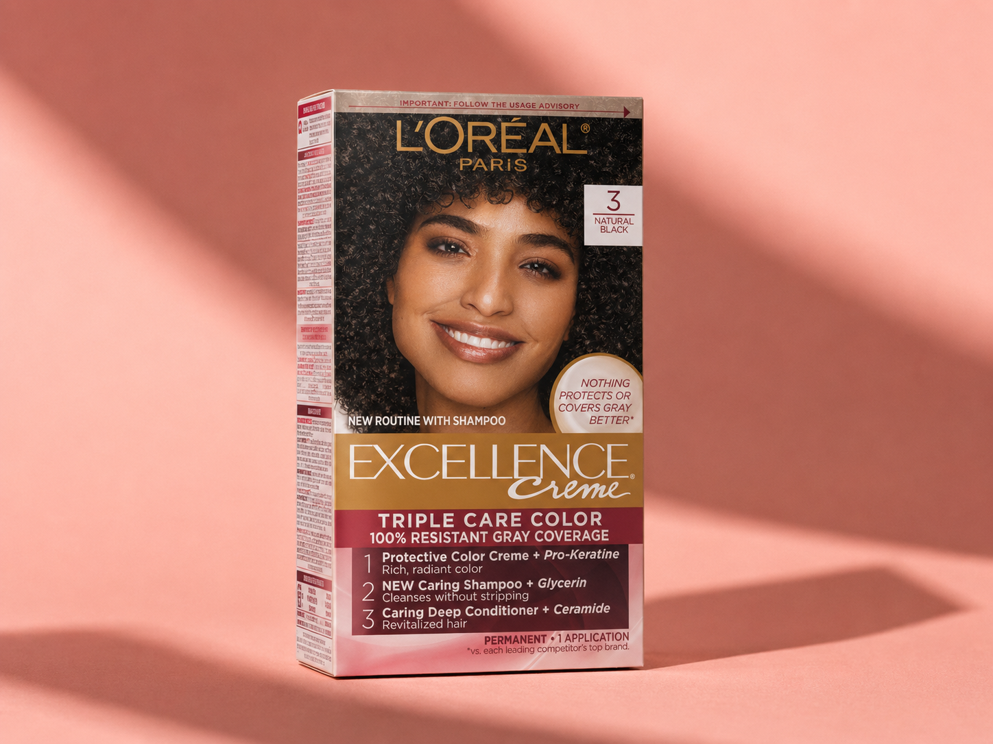 L'Oréal Paris Excellence Hair Color carton packaging mockup by Bolds Creative