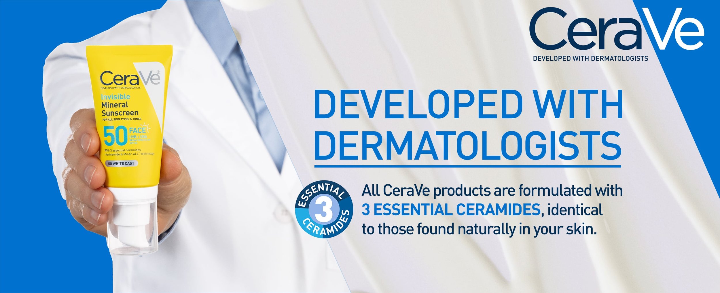 CeraVe Invisible Mineral Sunscreen Amazon brand banner by Bolds Creative
