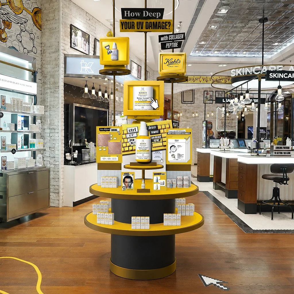 Kiehl's Better Screen UV Serum retail display render by Bolds Creative