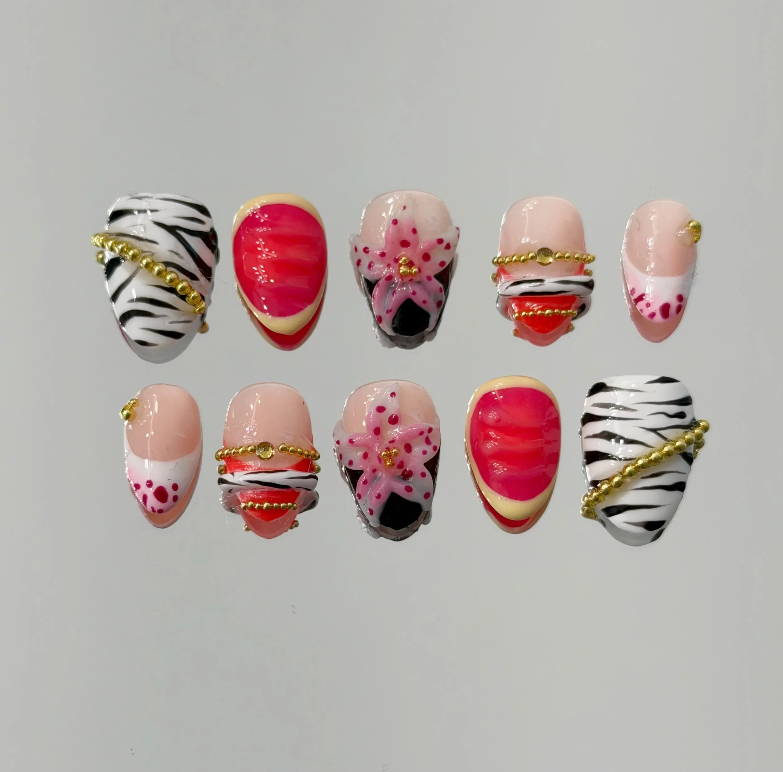 Zebra Summer Press on Nails