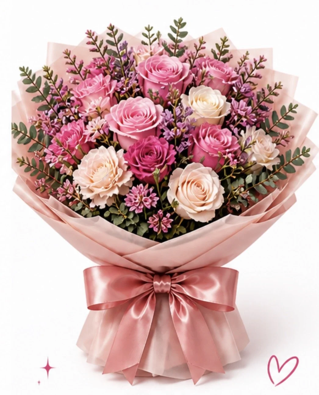 Large paper wrapped bouquet