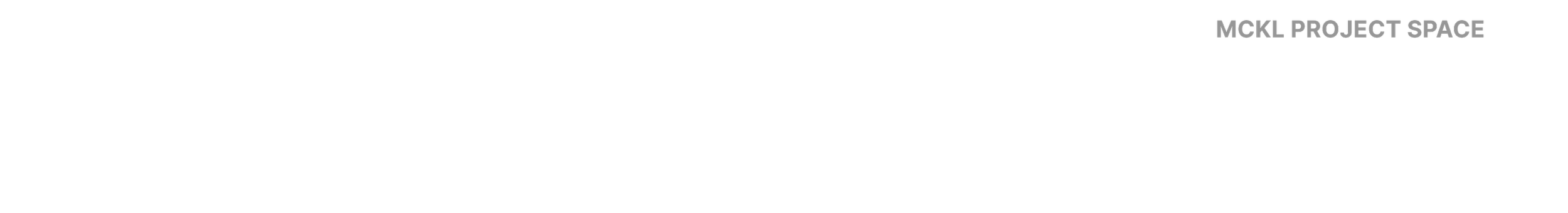 Screenshot of the McKL Project Space website homepage with a black background and white text.