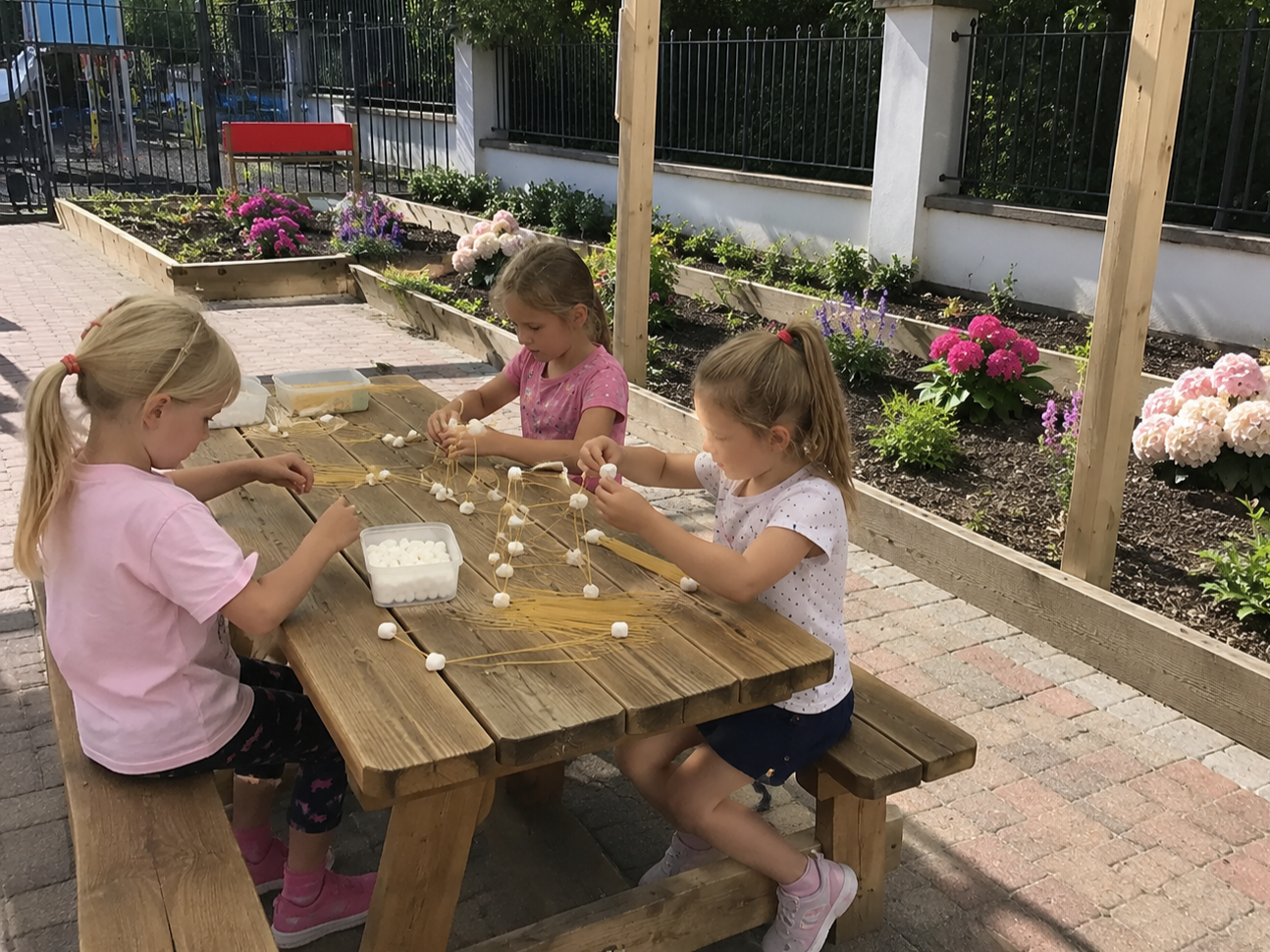 Children taking part in creative STEM building challenges at Epic Kids summer camp in Cork.