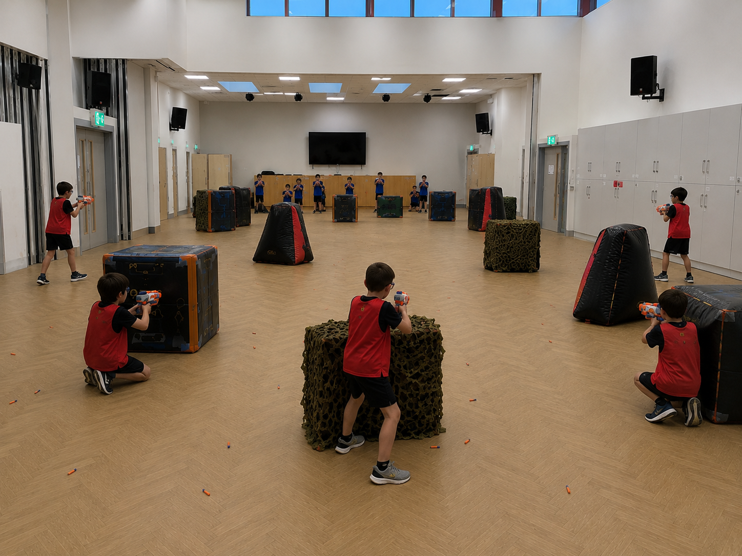 Children taking part in team-building games at Epic Kids summer camp in Cork.