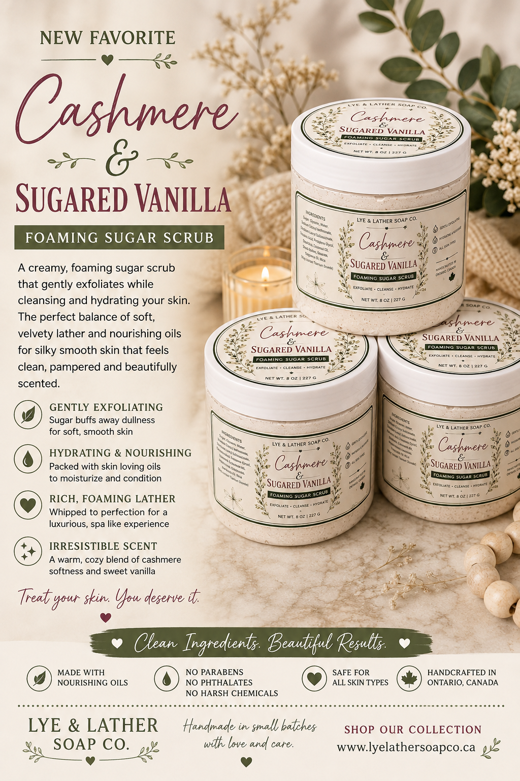 Cashmere & Sugared Vanilla sugar scrub