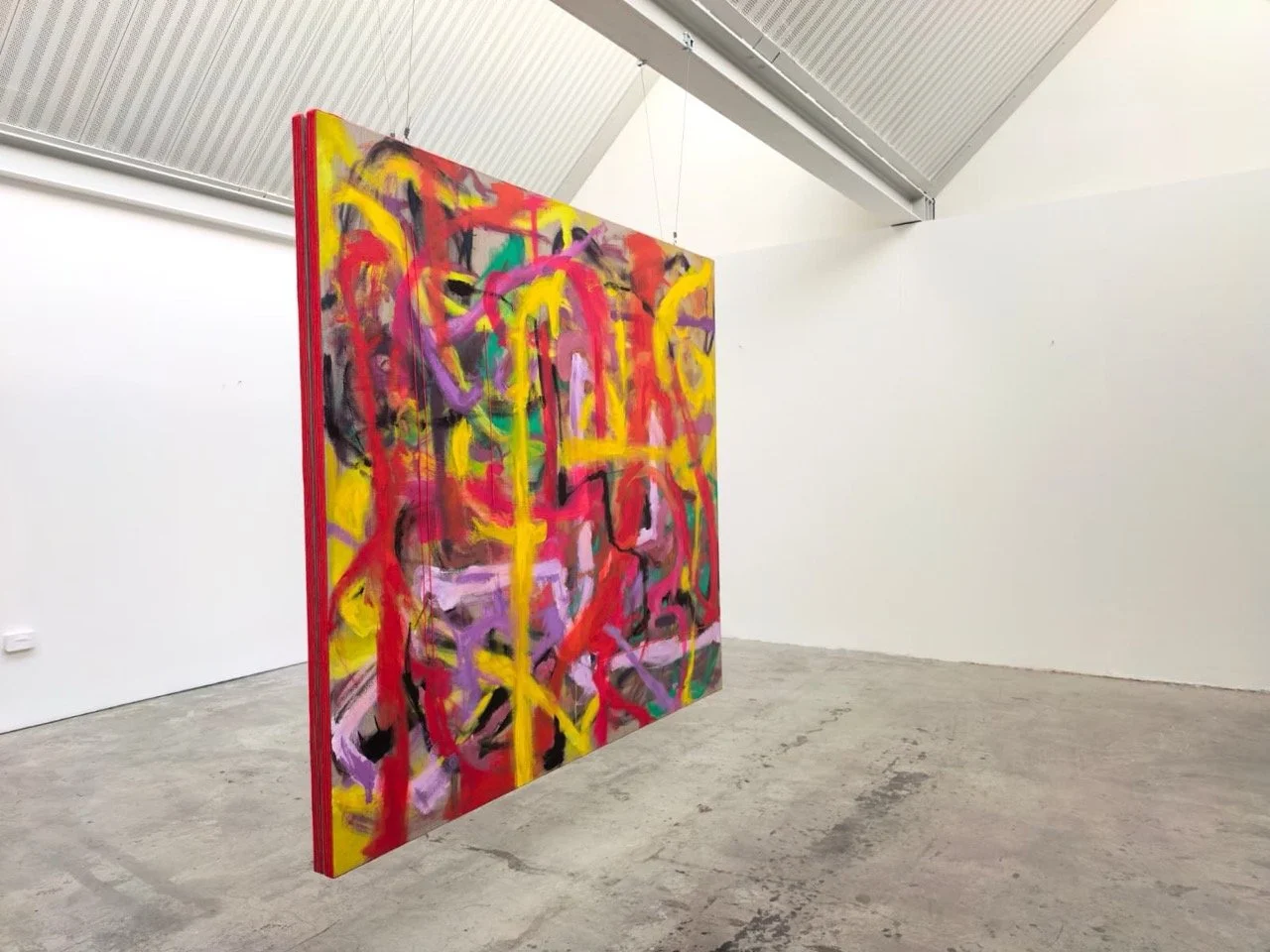Cartography Of Selves Diptych,   Oil and Wool on Raw Linen, 200cm x180cm, 2026