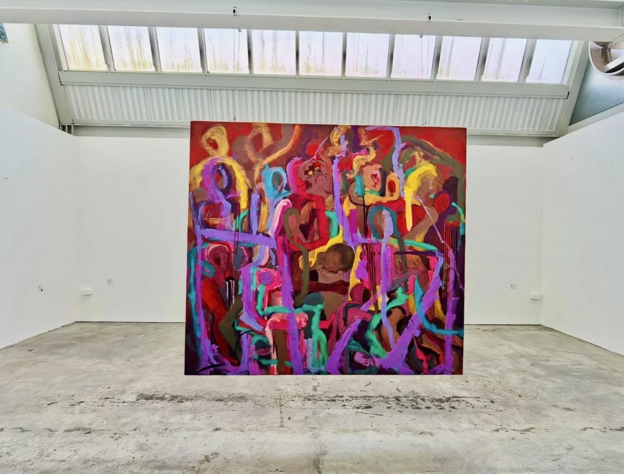 Cartography Of Selves Diptych, Oil and Wool on Raw Linen  
200cm x 180cm, 2026