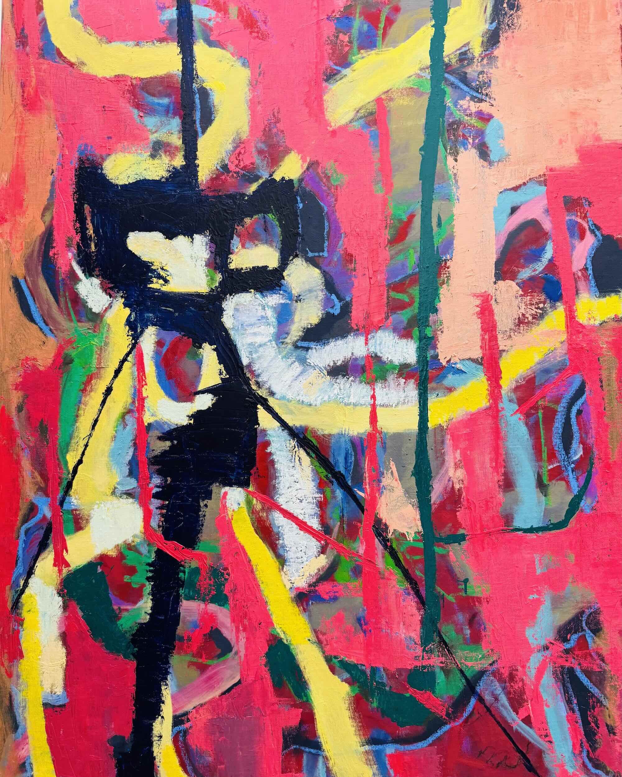Boogie1, Oil and Oil Sticks on Linen  
100cm x 130cm
