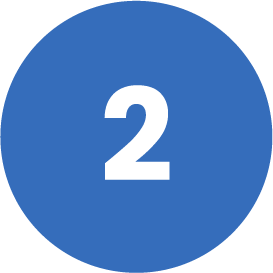 Blue circle with the number 2 in white
